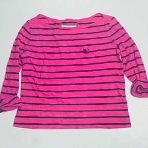 Abercrombie and Fitch Pink Stripe Long Sleeve Shirt